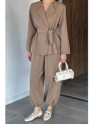 Gülseli Şal Yaka Astarlı Ceket Şalvar Pantolon Ikili Takım P-00020762