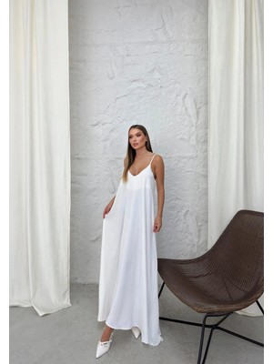 Decostyle Aerobin Uzun Elbise Beyaz Pt