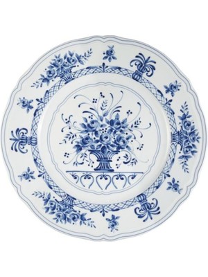 Le Coq Porcelaine Neos Anthiros Servis Tabağı - 32 cm – Avrupa Üretimi İthal Porselen – Mavi Desenli Büyük Sunum Tabağı