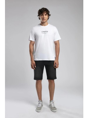 Lee Cooper Rolanes Erkek %100 Pamuk O Yaka T-Shirt Beyaz
