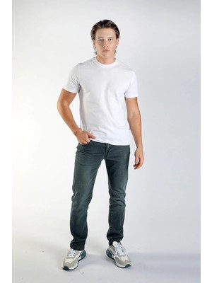 Lee Cooper Baselo Erkek %100 Pamuk O Yaka T-Shirt Beyaz
