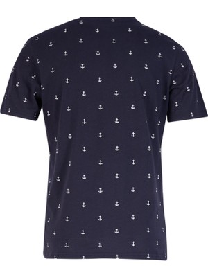 Lee Cooper Berry Erkek %100 Pamuk Bisiklet Yaka T-Shirt Lacivert