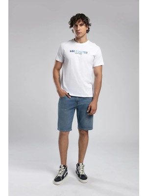 Lee Cooper Ember Erkek %100 Pamuk O Yaka T-Shirt Beyaz