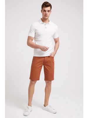 Lee Cooper Tylen Erkek %100 Pamuk Polo Yaka T-Shirt Kirik Beyaz