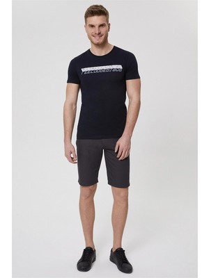 Lee Cooper Jaxton Erkek %100 Pamuk Dokuma Şort Koyu Gri