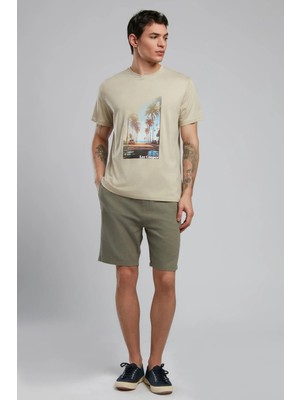 Lee Cooper Burf Erkek %100 Pamuk Dokuma Şort Haki