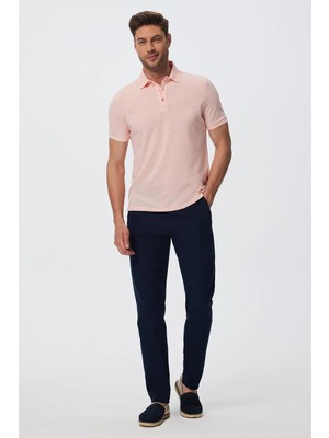 Lee Cooper Jake Erkek %100 Pamuk Polo Yaka T-Shirt Pastel Pembe