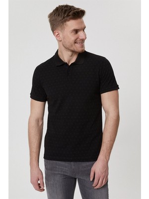 Lee Cooper Mixed Erkek %100 Pamuk Polo Yaka T-Shirt Siyah