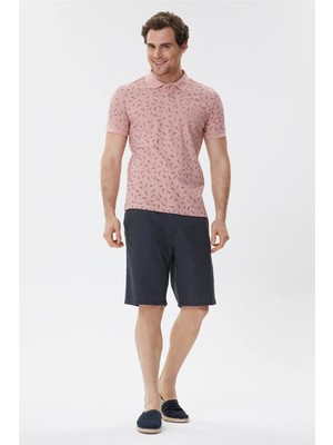 Lee Cooper Bernard Erkek %100 Pamuk Polo Yaka T-Shirt Gül Kurusu