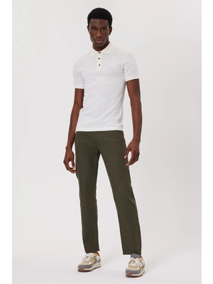 Lee Cooper Tylen Erkek %100 Pamuk Polo Yaka T-Shirt Ekru