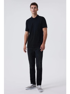 Lee Cooper Newmixed Erkek %100 Pamuk Polo Yaka T-Shirt Siyah