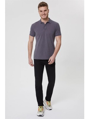 Lee Cooper Miless Erkek %100 Pamuk Polo Yaka T-Shirt Antrasit
