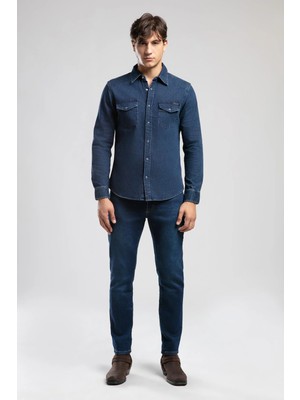 Lee Cooper Worner 4 Erkek Jean Gömlek Denim
