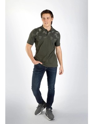 Lee Cooper Sace Erkek %100 Pamuk Pike Polo Yaka T-Shirt Haki