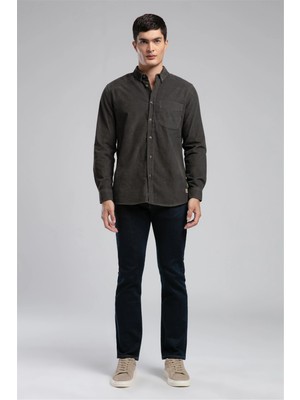 Lee Cooper Wornes Erkek Kadife Uzun Kol Gömlek Yeşil