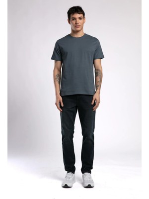 Lee Cooper Baselo Erkek %100 Pamuk O Yaka T-Shirt İndigo