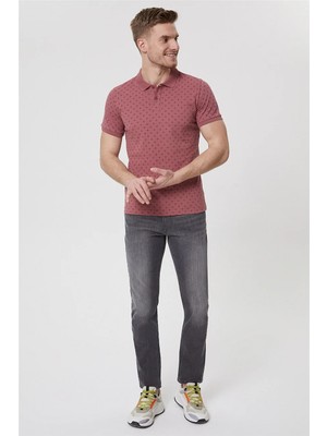 Lee Cooper Polite Erkek %100 Pamuk Polo Yaka T-Shirt Gül Kurusu