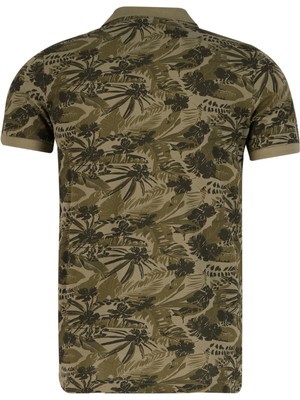 Lee Cooper Joseph Erkek %100 Pamuk Polo Yaka Pike T-Shirt Haki