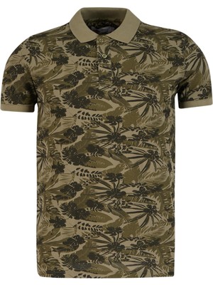 Lee Cooper Joseph Erkek %100 Pamuk Polo Yaka Pike T-Shirt Haki