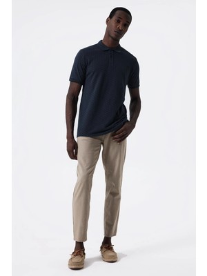 Lee Cooper Newmixed Erkek %100 Pamuk Polo Yaka T-Shirt Lacivert