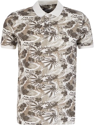 Lee Cooper Joseph Erkek %100 Pamuk Polo Yaka Pike T-Shirt Kirik Beyaz