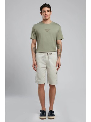 Lee Cooper Jogger Cargo Erkek Dokuma Şort Taş