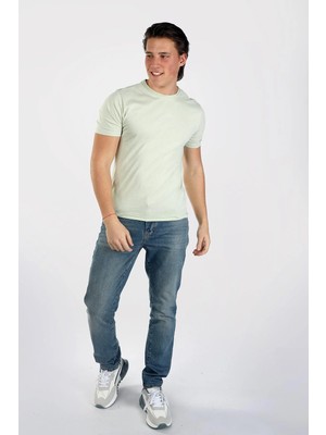 Lee Cooper Gael Erkek %100 Pamuk O Yaka T-Shirt Mint