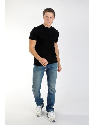 Lee Cooper Baselo Erkek %100 Pamuk O Yaka T-Shirt Siyah