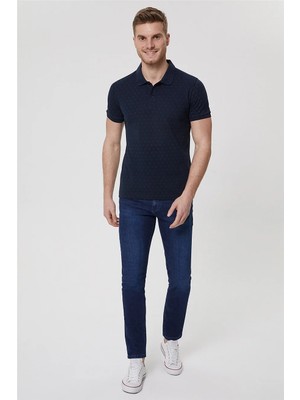 Lee Cooper Mixed Erkek %100 Pamuk Polo Yaka T-Shirt Lacivert
