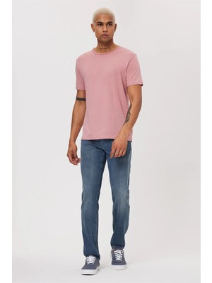 Lee Cooper Gael Erkek %100 Pamuk O Yaka T-Shirt Somon