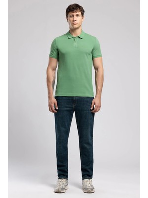 Lee Cooper Basıc Erkek Polo Yaka Pike T-Shirt Yeşil