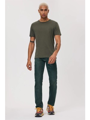 Lee Cooper Gael Erkek %100 Pamuk O Yaka T-Shirt Haki