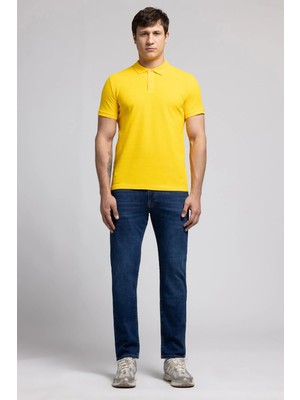 Lee Cooper Basıc Erkek Polo Yaka Pike T-Shirt Sarı