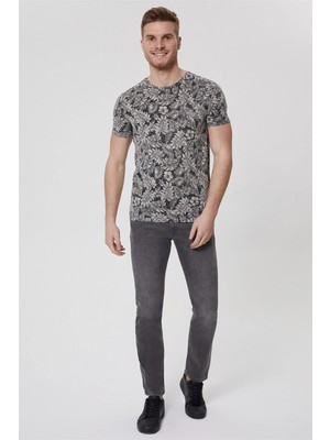 Lee Cooper Drake Erkek Bisiklet Yaka T-Shirt Antrasit