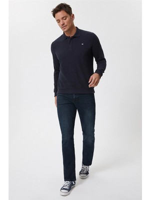 Lee Cooper Newblend Erkek Polo Yaka Sweatshirt Koyu Kahve