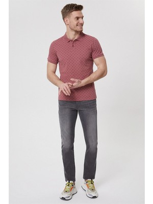 Lee Cooper Polite Erkek %100 Pamuk Polo Yaka T-Shirt Gül Kurusu