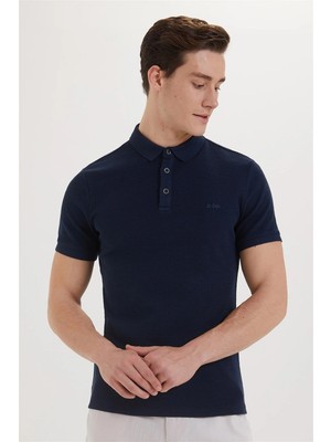 Lee Cooper Tylen Erkek %100 Pamuk Polo Yaka T-Shirt Lacivert