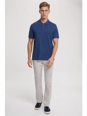 Lee Cooper Twins Erkek %100 Pamuk Polo Yaka T-Shirt İndigo