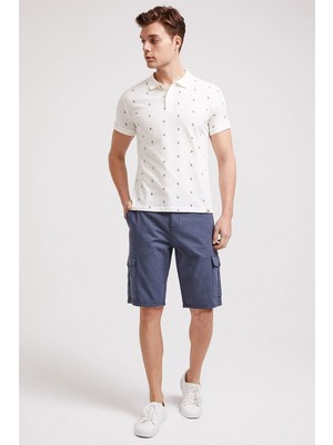 Lee Cooper Man 1 Erkek %100 Pamuk Şort Gri Mavi