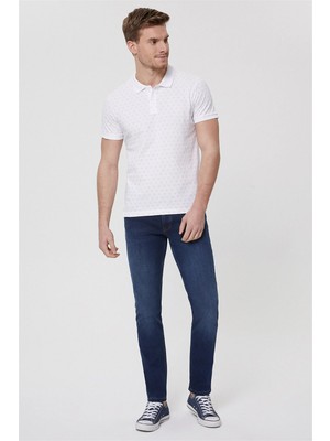 Lee Cooper Mixed Erkek %100 Pamuk Polo Yaka T-Shirt Beyaz