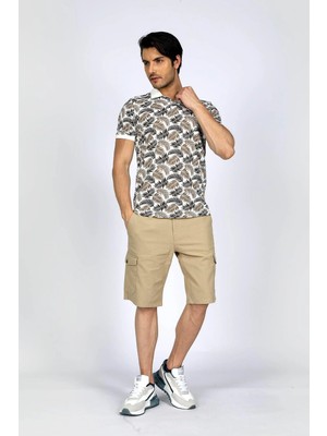Lee Cooper Newjoseph Erkek %100 Pamuk Polo Yaka T-Shirt Ekru