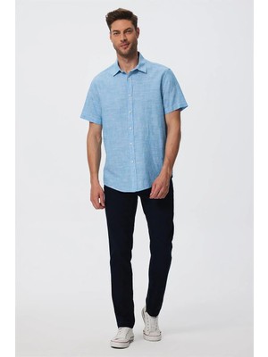 Lee Cooper Andre Erkek Dokuma Gömlek Mavi