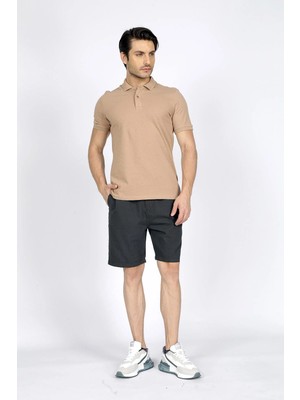 Lee Cooper Arch Erkek %100 Pamuk Polo Yaka T-Shirt Bej
