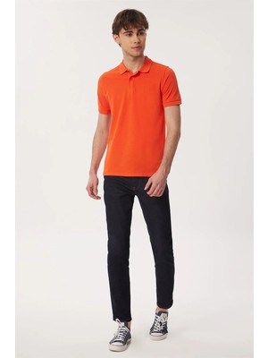 Lee Cooper Twins Erkek %100 Pamuk Polo Yaka T-Shirt Mercan