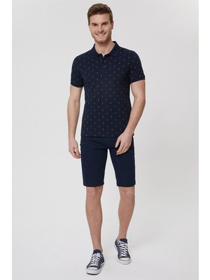 Lee Cooper Pine Erkek %100 Pamuk Polo Yaka T-Shirt Lacivert