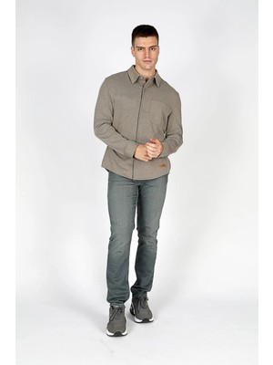 Lee Cooper Bertaus Erkek Örme Uzun Kol Gömlek Vizon