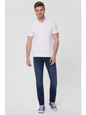 Lee Cooper Twins Erkek %100 Pamuk Polo Yaka T-Shirt Beyaz