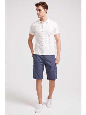 Lee Cooper Man 1 Erkek %100 Pamuk Şort Gri Mavi