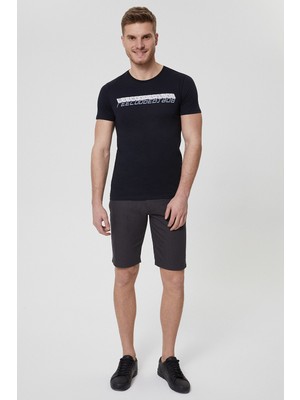 Lee Cooper Jaxton Erkek %100 Pamuk Dokuma Şort Koyu Gri