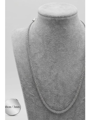 Generic 925 Ayar Gümüş Popcorn2 Model 60cm/3mm Kolye